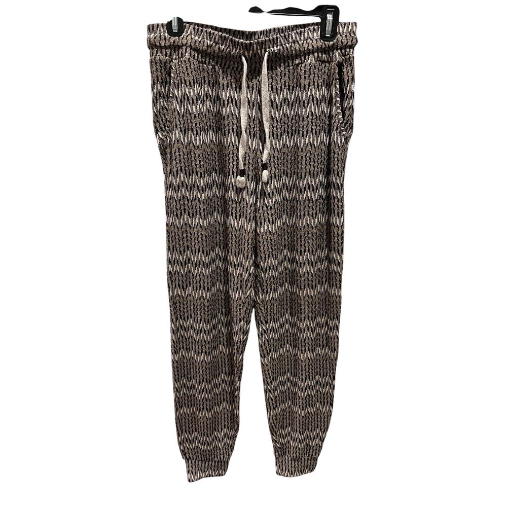 Anthropologie Black and White Patterned Joggers